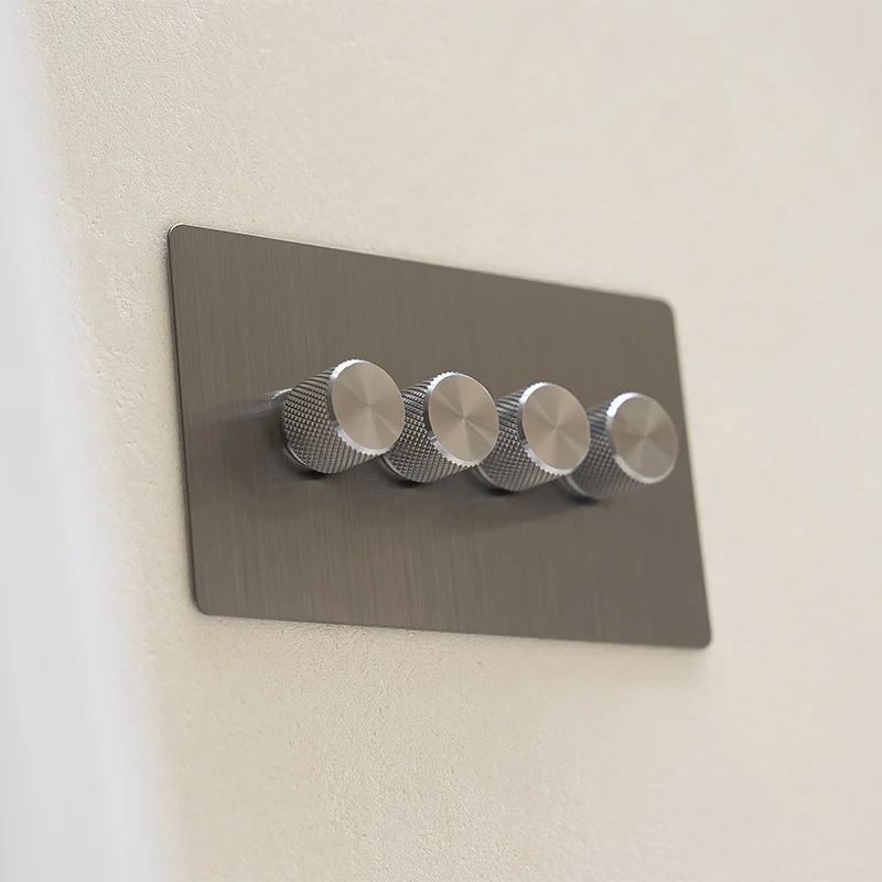 4 gang brushed steel dummy dimmer switch