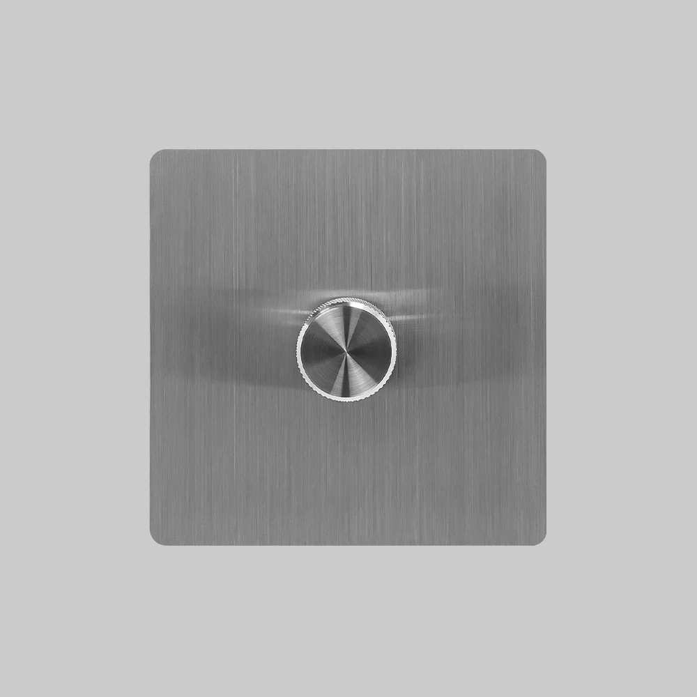 1 gang brushed steel dimmer switch 250w