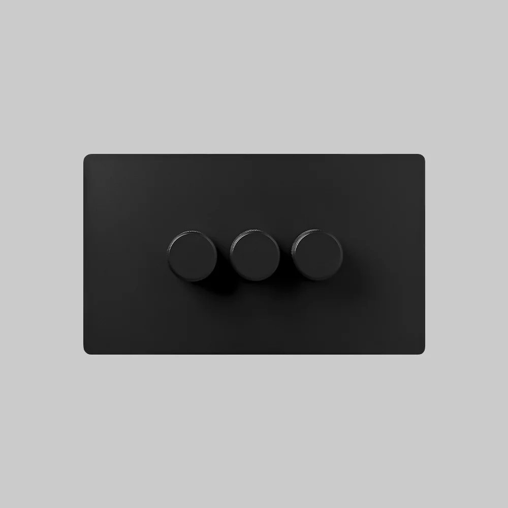 3 gang black dimmer switch 250w