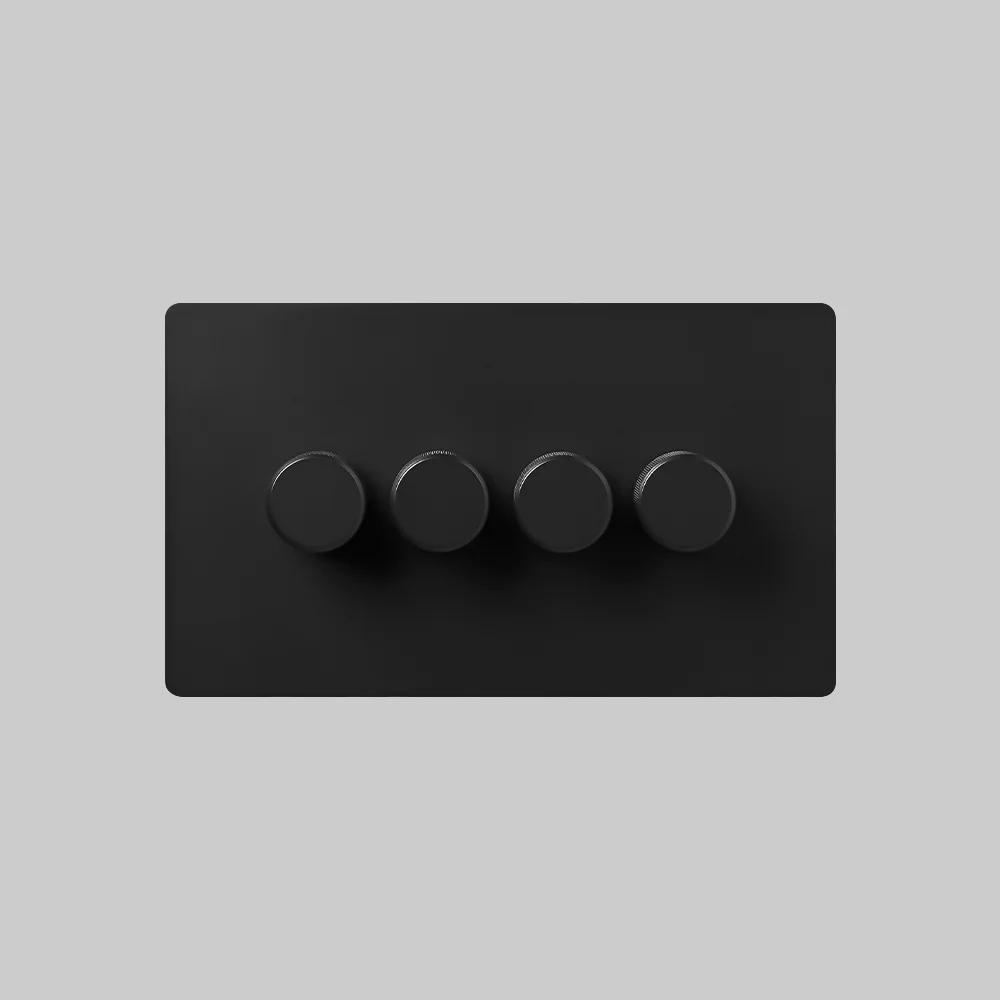 4 gang black dimmer switch 250w