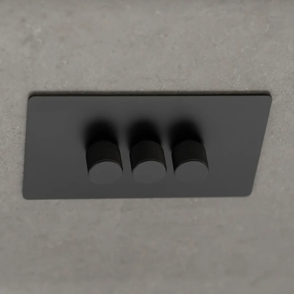 3 gang black dimmer switch
