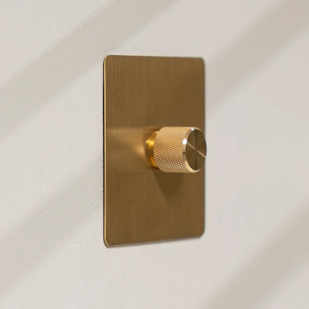 1 gang brushed brass dimmer switch