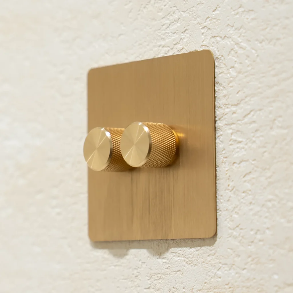 brass 2 gang dummy dimmer switch, 2 way