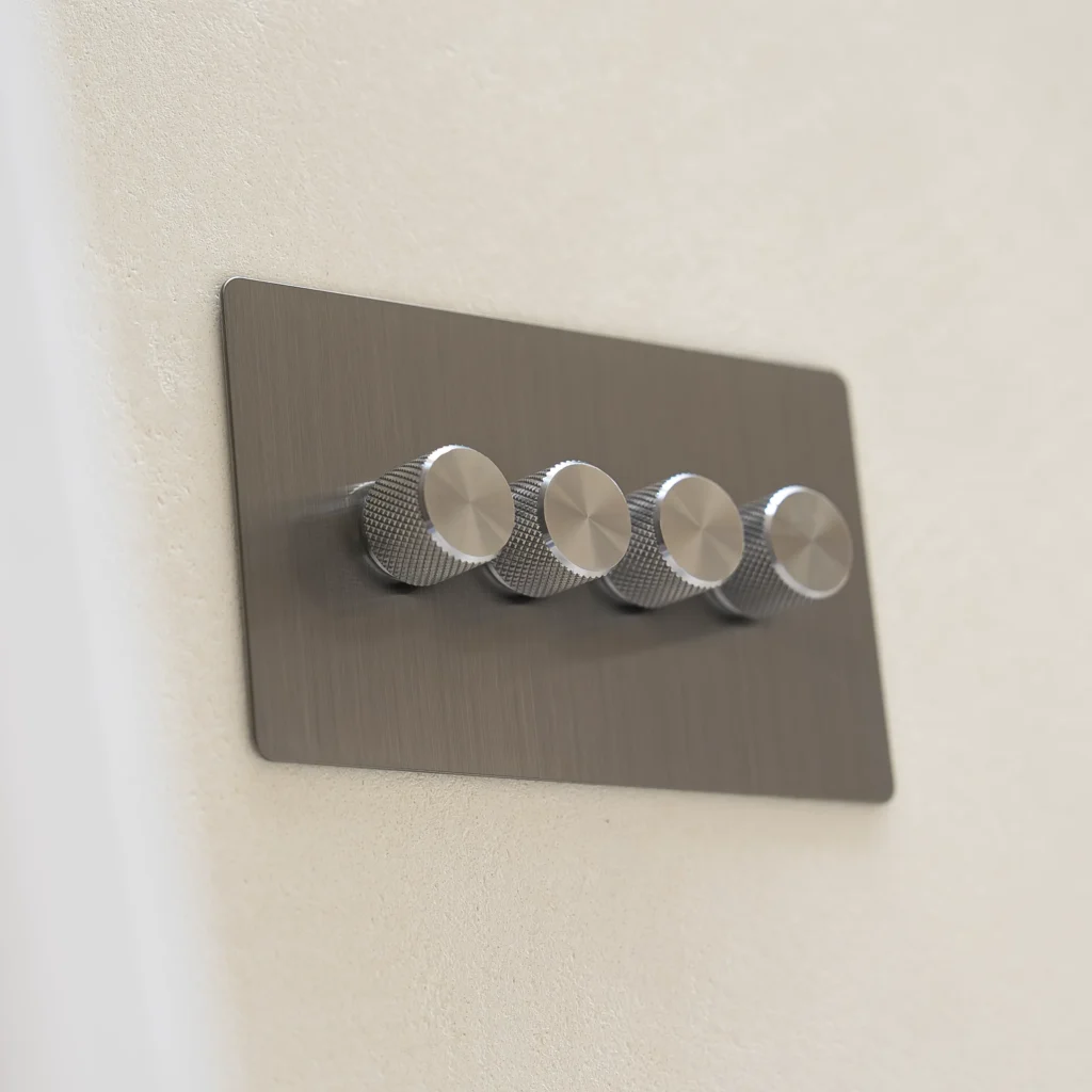 4 gang steel dimmer switch
