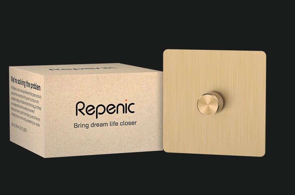 dimmer switch with brass panel