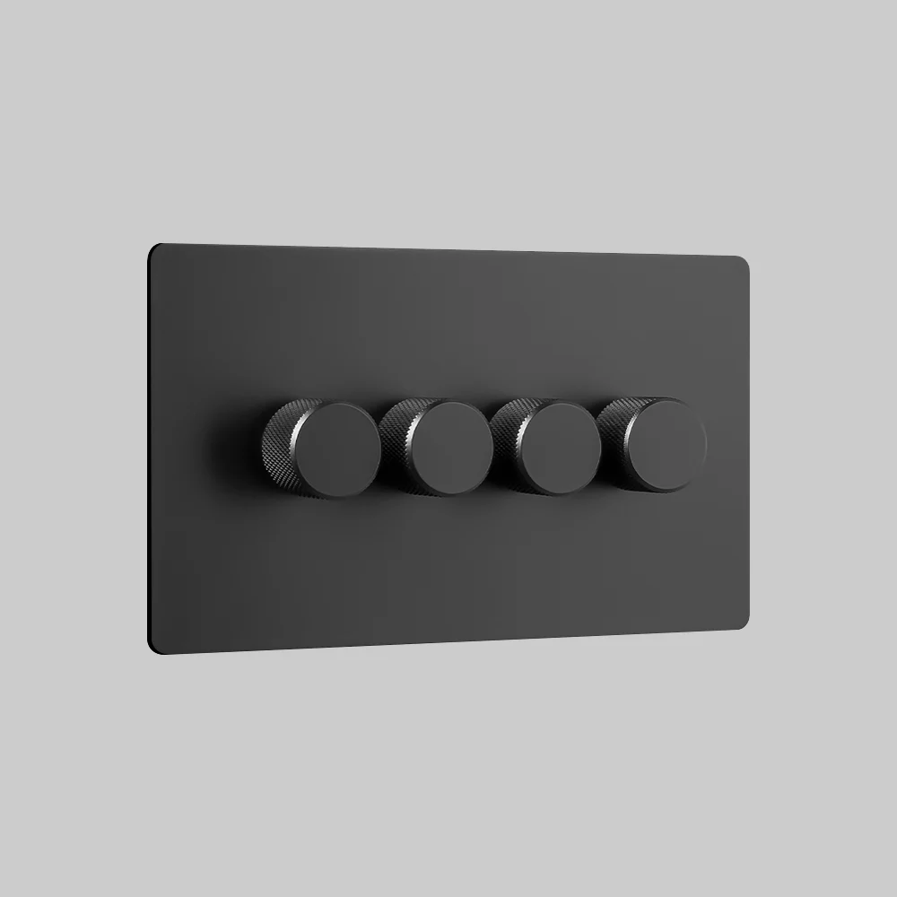 4 gang black dimmer switch