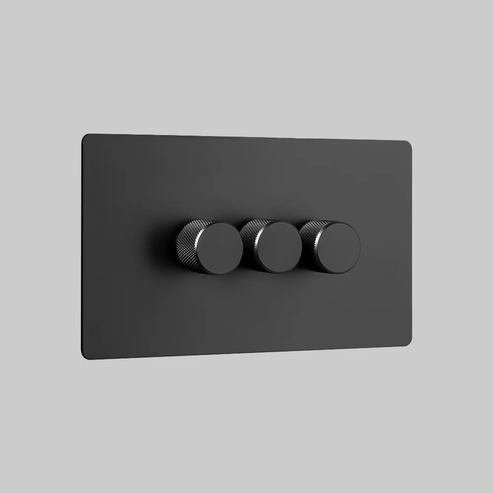3 gang black dimmer switch