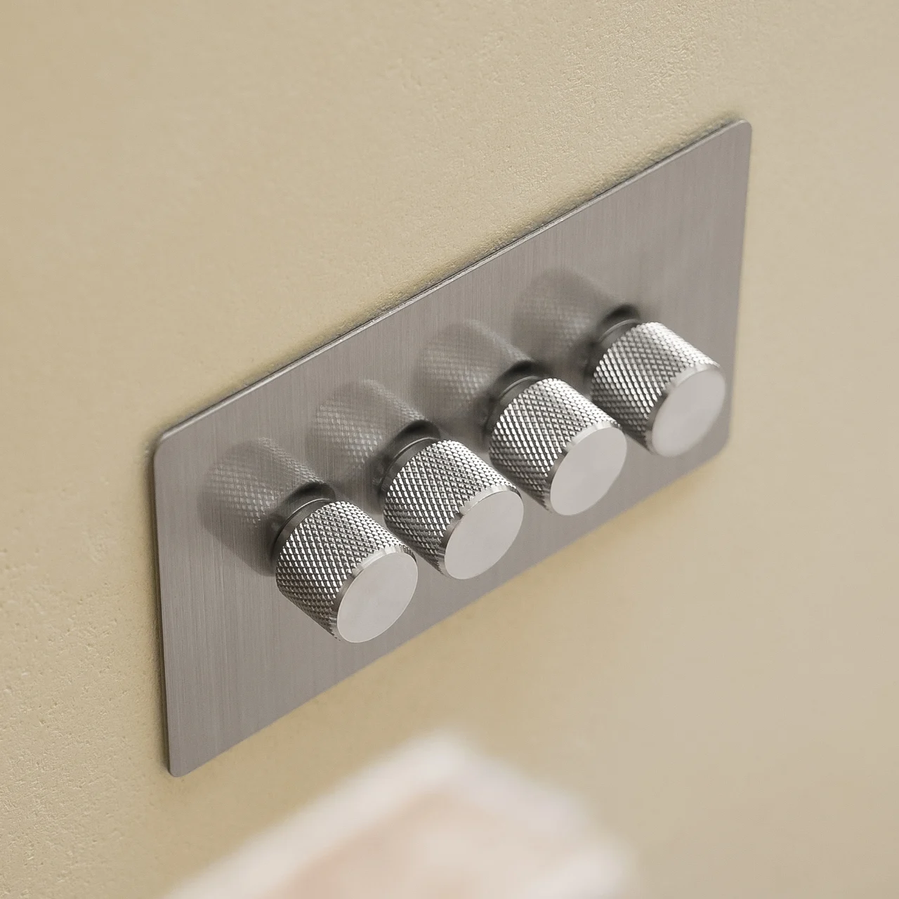 4 gang brushed steel dimmer