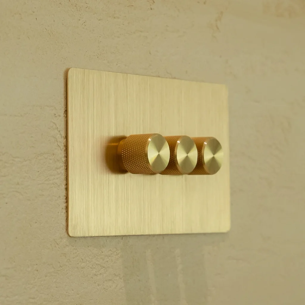 3 gang brass zigbee dimmer switch