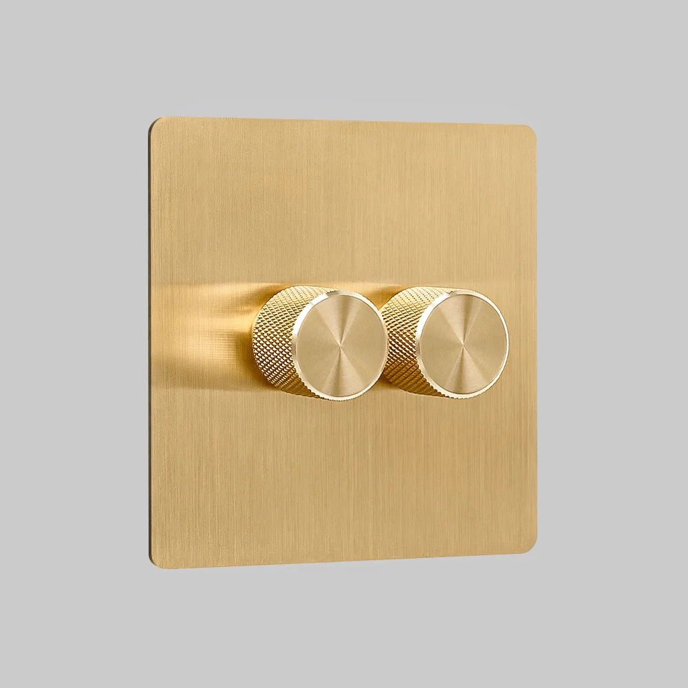 2 gang brass dimmer switch