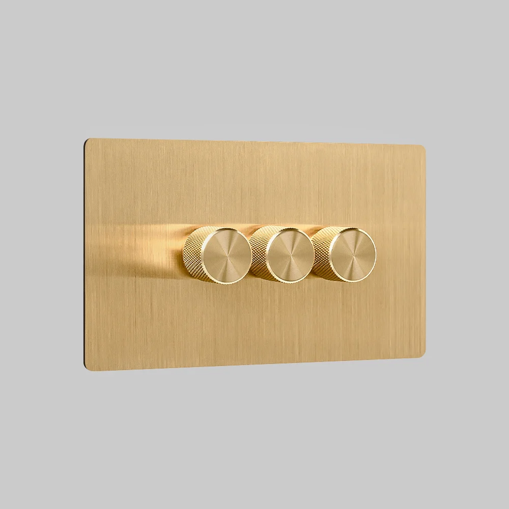3 gang brass dimmer switch