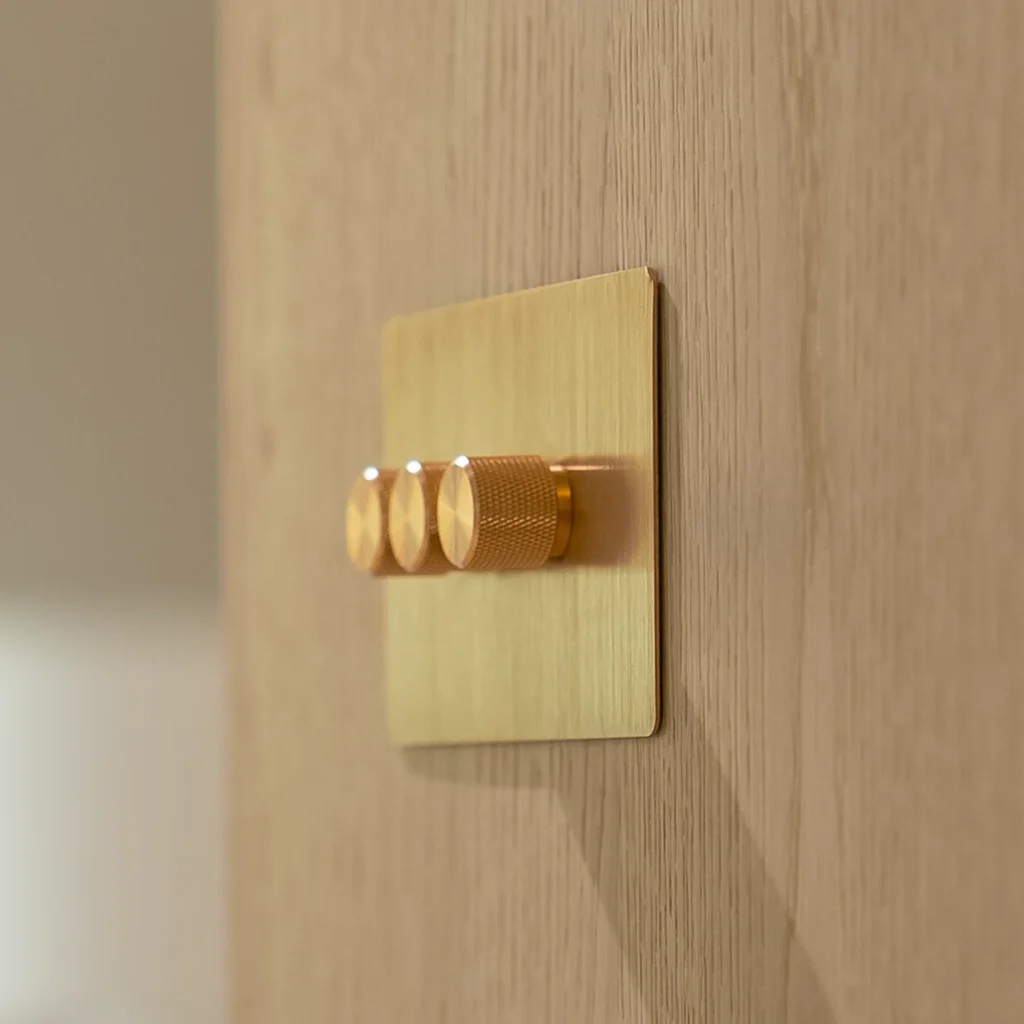 3 gang brass dimmer switch